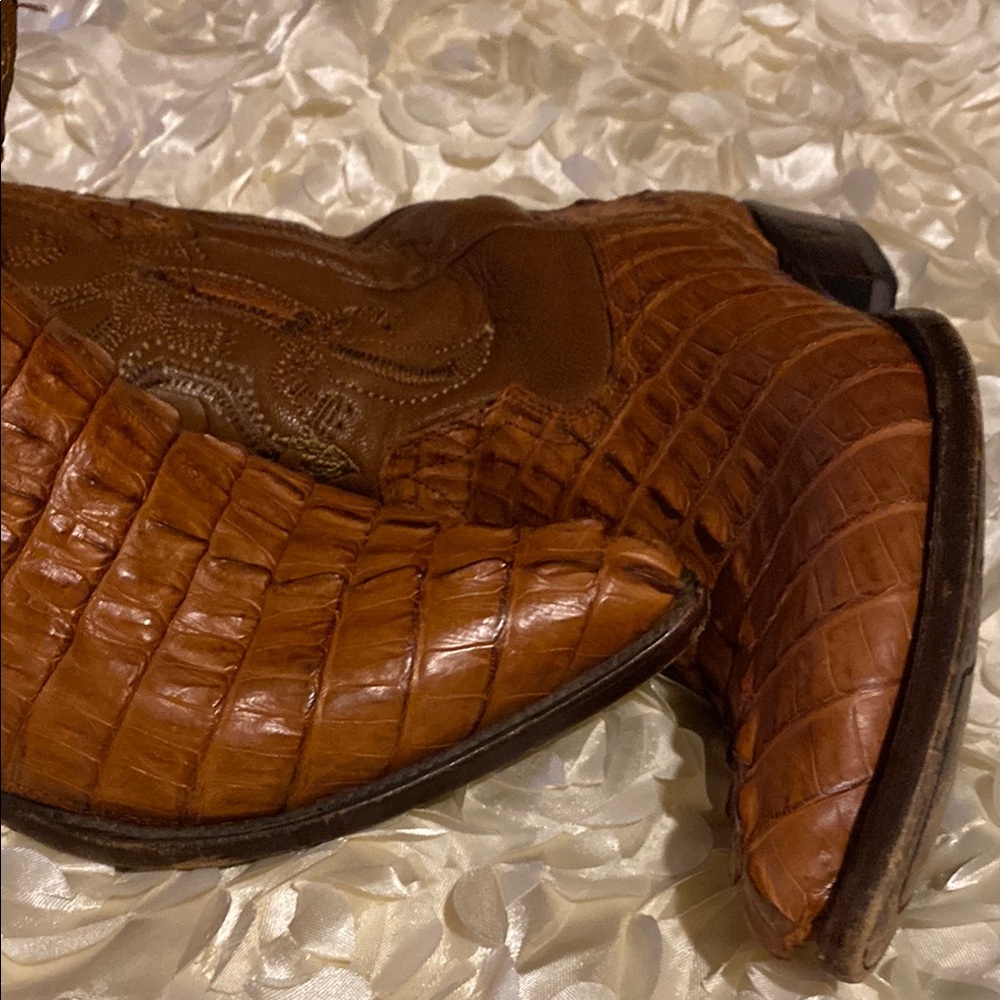 Men's Brown Leather Western Boots - Picture 3 of 10